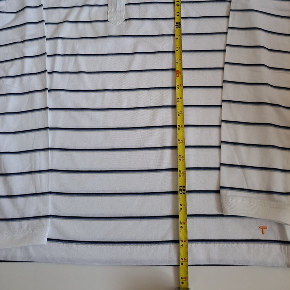 NWT Left Coast Tee Men's 100% Cotton White Blue Striped Sweater Size M - Picture 10 of 15